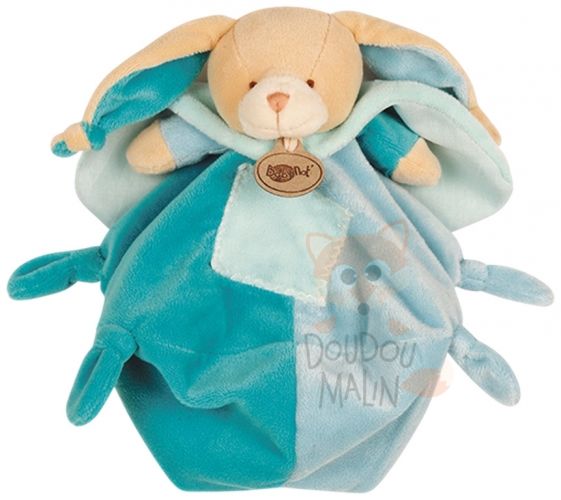  les mem pacap lapin carré plat bleu turquoise beige 